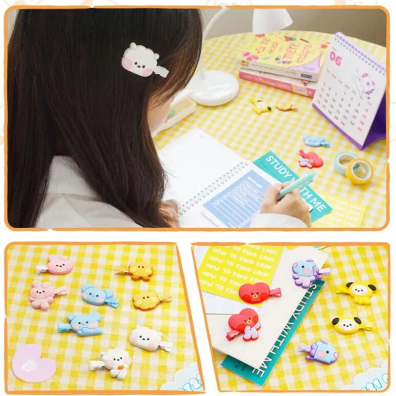 BTS BT21 Offizielle Minini Haarspange Haarnadeln(1 Packung, 2 Haarspangen. )