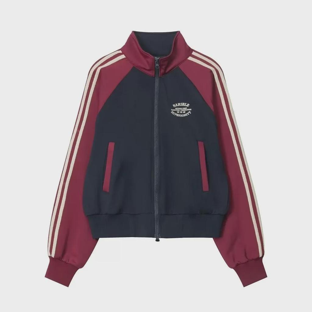 Giacca da donna slim fit retrò a righe con collo alla coreana - Cardigan corto stile college.