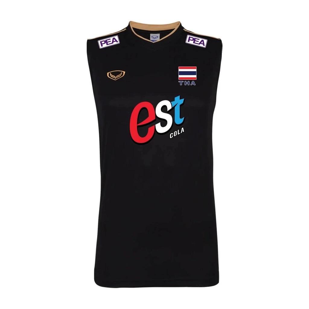 Tayland Milli Voleybol Takımı Atlet Antrenman JERSEY CHEER Fan Baskı Hızlı Kuruyan V Yaka Erkek Kadın Unisex Kolsuz Üniforma Bayrak Logo Spor