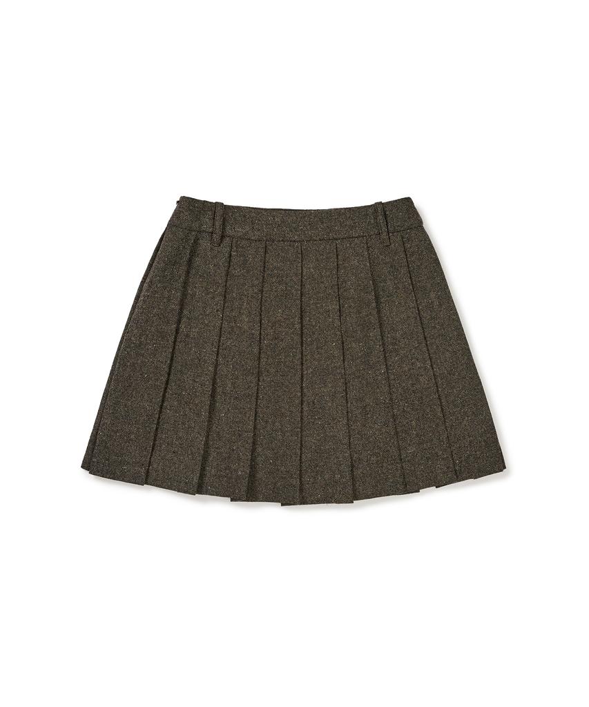 Clove [24Fw Clove] Woolen Pleated Skirt (Brown)