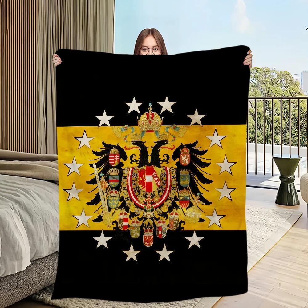 Art Flag Flannel Warm Comfort Soft Plush Throw Blanket for Sofa Living Room Prussia Office Bedroom Travel Gift SingleSided Print