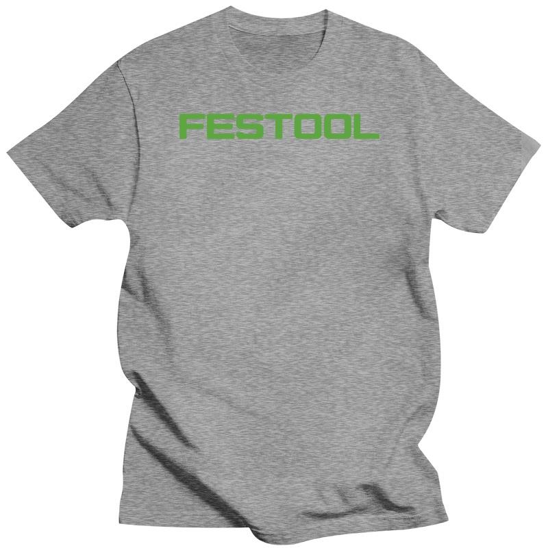 Hot Sale Short Sleeve Classic Festool Powertools Logo Black Tee Shirt Men's Casual Style Cotton Bottoming T Shirt O-neck Tops