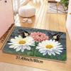 Butterfly Daisy Printed Non-Slip Floor Mat Soft Comfortable Decorative Area Rug for Kitchen Living Room Bedroom Entrance