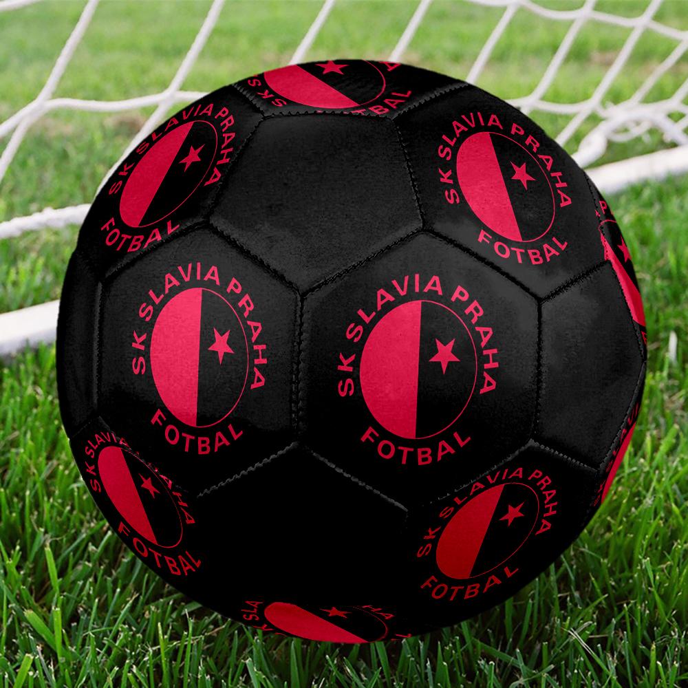 SK Slavia Praha Soccer Ball, colorful, suitable for all ages, machine-stitched, PVC material, competition grade, durable and high bounce