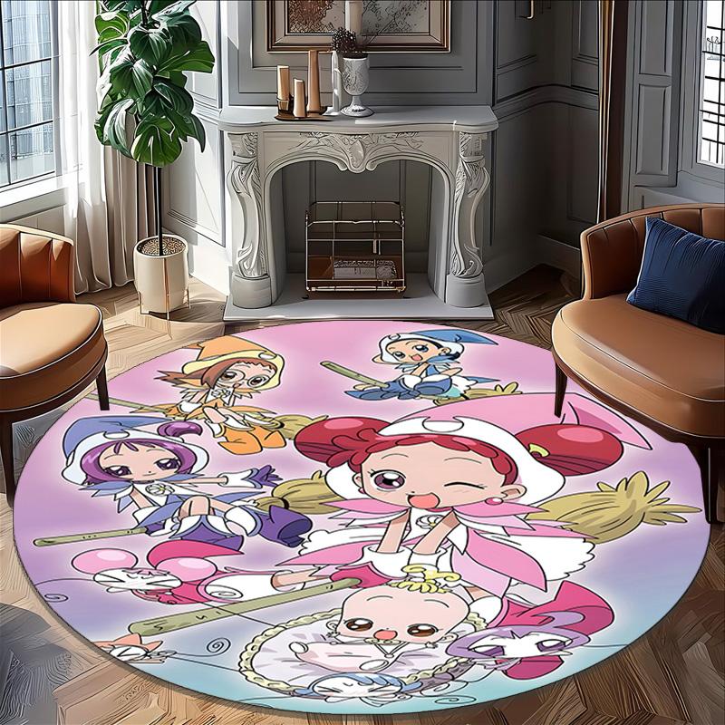 1pc DoReMi2 Print Round Carpet Chair Round Carpet Suitable for Bedroom Living Room Home Decorative Carpet