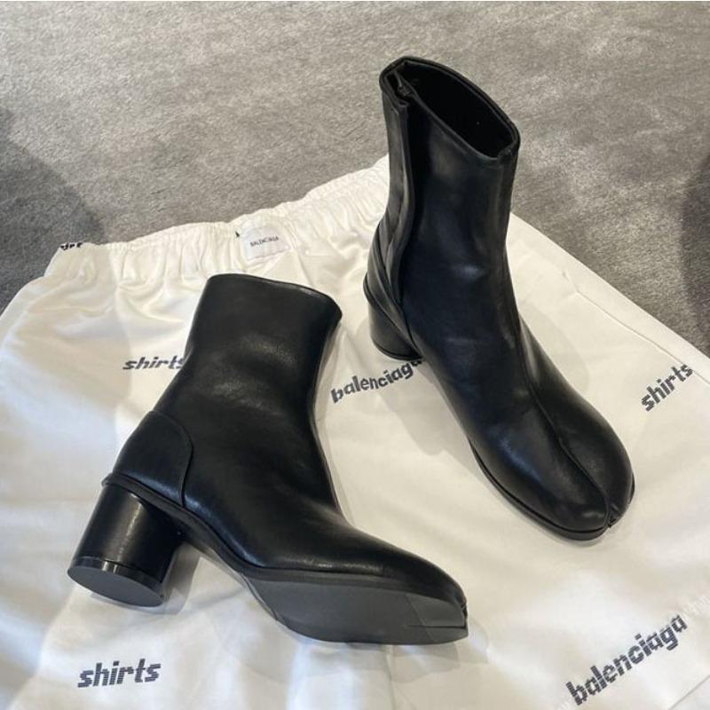 

Cowhide version niche leather split-toed women s shoes thin boots thick heel medium tube Martin boots women s Chelsea short boots 40 чорний