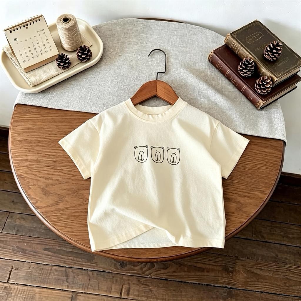 Simple Fashion Children Tshirt Summer Clothing Korean Style Short Sleeve Tops Tees Kids Girl Boy Clothes Crewneck Casual T-shirt