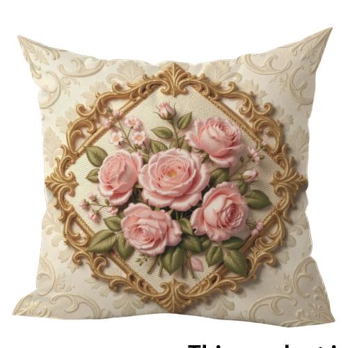 1/4pcs Floral-Patterned Decorative Cushion Covers Sofa Bed Cushion Cover Home Bedroom Decoration, 2D Flat Printing