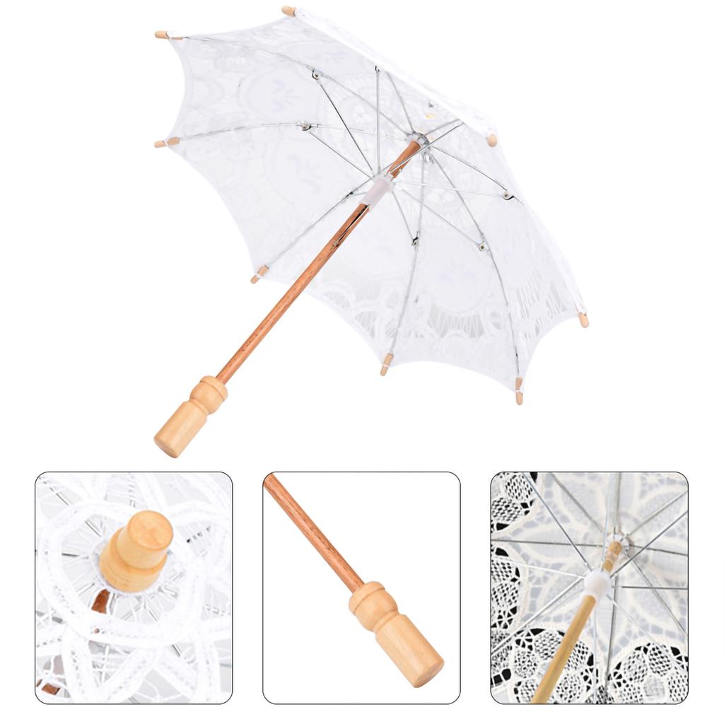 Bridal Lace Cotton Umbrella for Wedding Parties Dancing Photography Prop