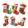 Holiday Hanging Touches Christmas Stocking Set, 6 Piece Acrylic Tree Trim with Assorted Seasonal Artwork for Tree Branch and Small Display Use