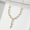 Resoul Gold Plated Crystal Pendant Tulip Necklace Flower Y Bohemian Wedding Necklace Fashion Jewelry