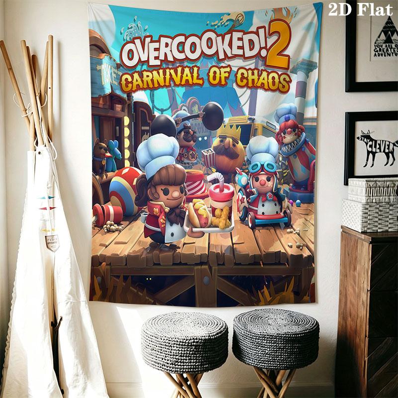 Overcooked poster Wall Hanging Printed Fabric Blanket Decorative Tapestries for Bedroom Living Room Home Decor