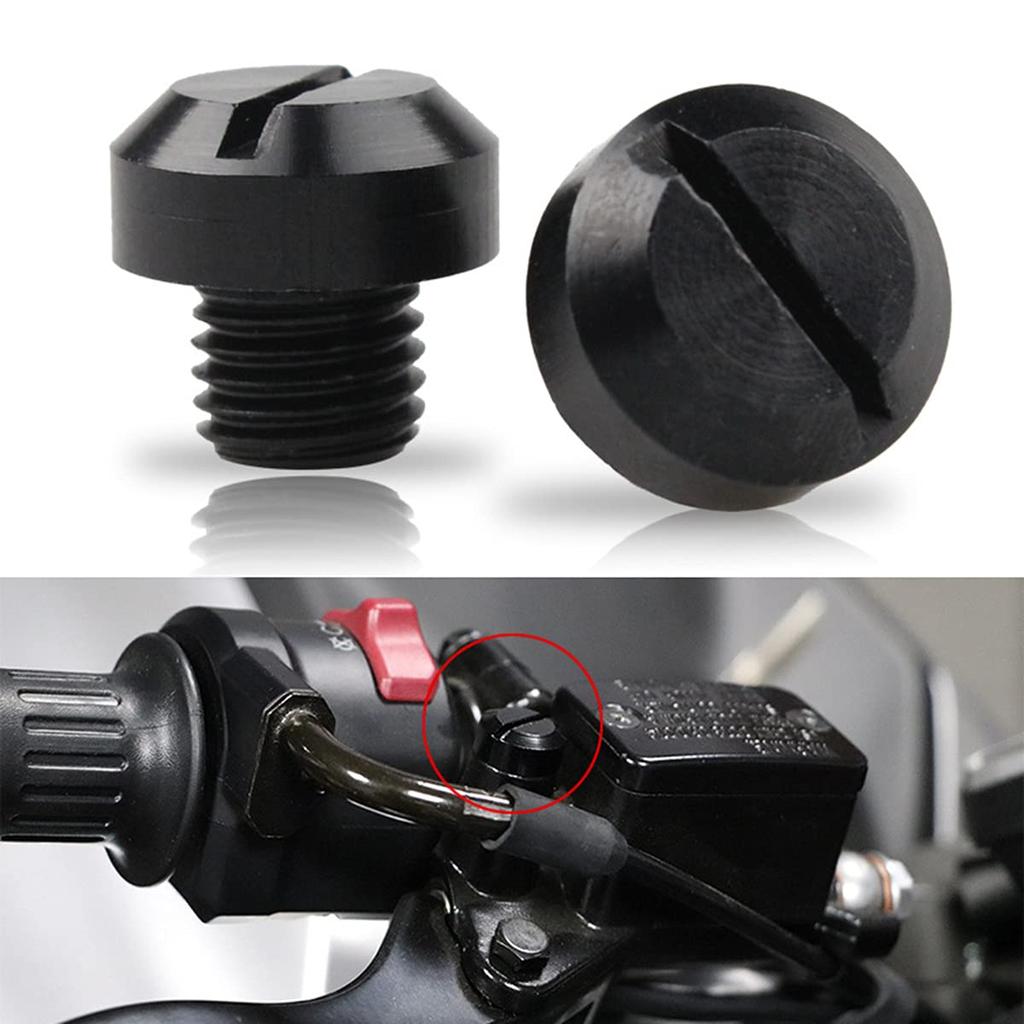 M10 Mirror Hole Cover Cap Positive and Reverse Screw Aluminum Motorcycle Motorcycle 4pcs (Black)