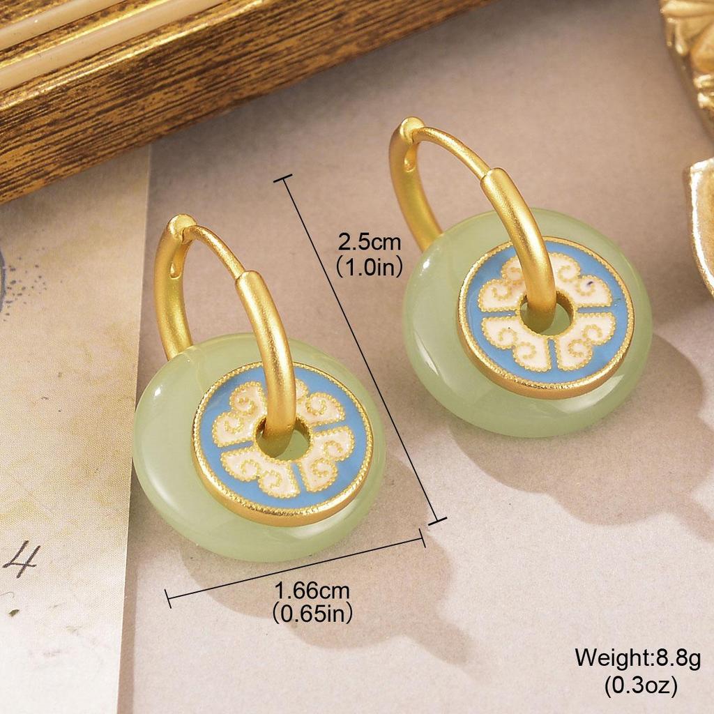2024 Luxury Enamel Drip Oil Flower Ear Cuffs: Versatile Modern Chinese Style Women's Earrings