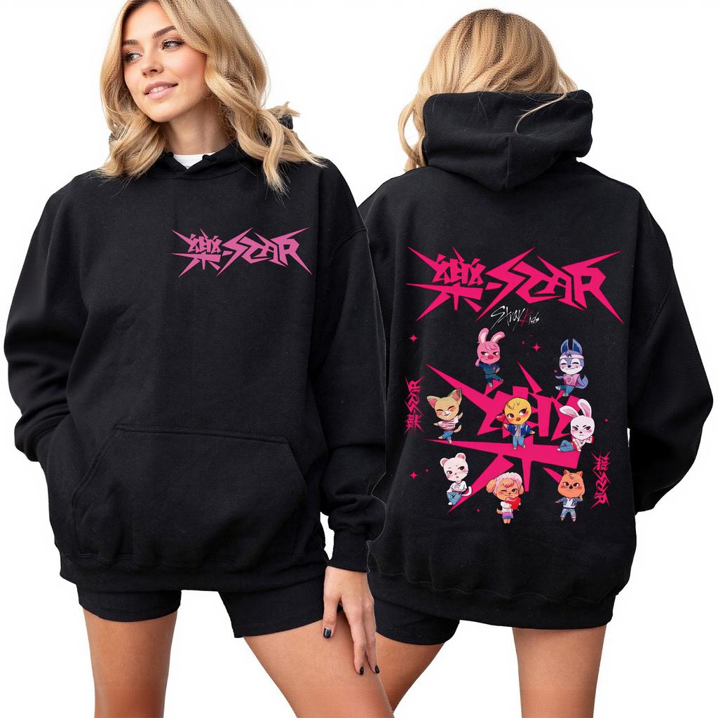 Roupa Casual Feminina da Moda Fato de Treino Top de Manga Comprida Moletom com Capuz Estampado