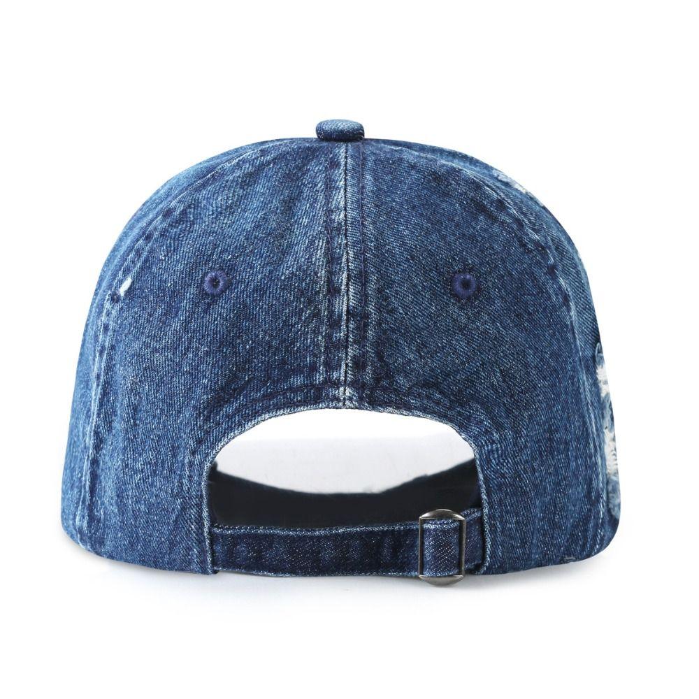 Hip Hop Ripped Denim Baseball Hat Cotton Sunshade Hat Casual Denim Baseball Cap Girl