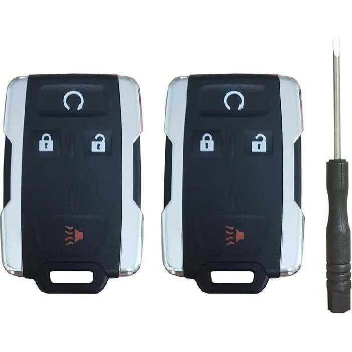 Key Fob Shell Replacement Fit for GMC Sierra Chevrolet Silverado 1500 2500 3500 2014 2015 2016 2017 2018   GMC Canyon Chevy Colorado 2015-
