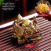 1Pc Chinese Resin Discolored Tea Pet Lucky Cute Golden Toad Ornaments Desktop Handmade Crafts Home Tea Set Decoration Gifts