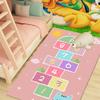 Kids Cartoon Playful Area Rug Colorful Hopscotch Number Animal Growth Chart Patterns Soft Decorative Carpet For Children's Room