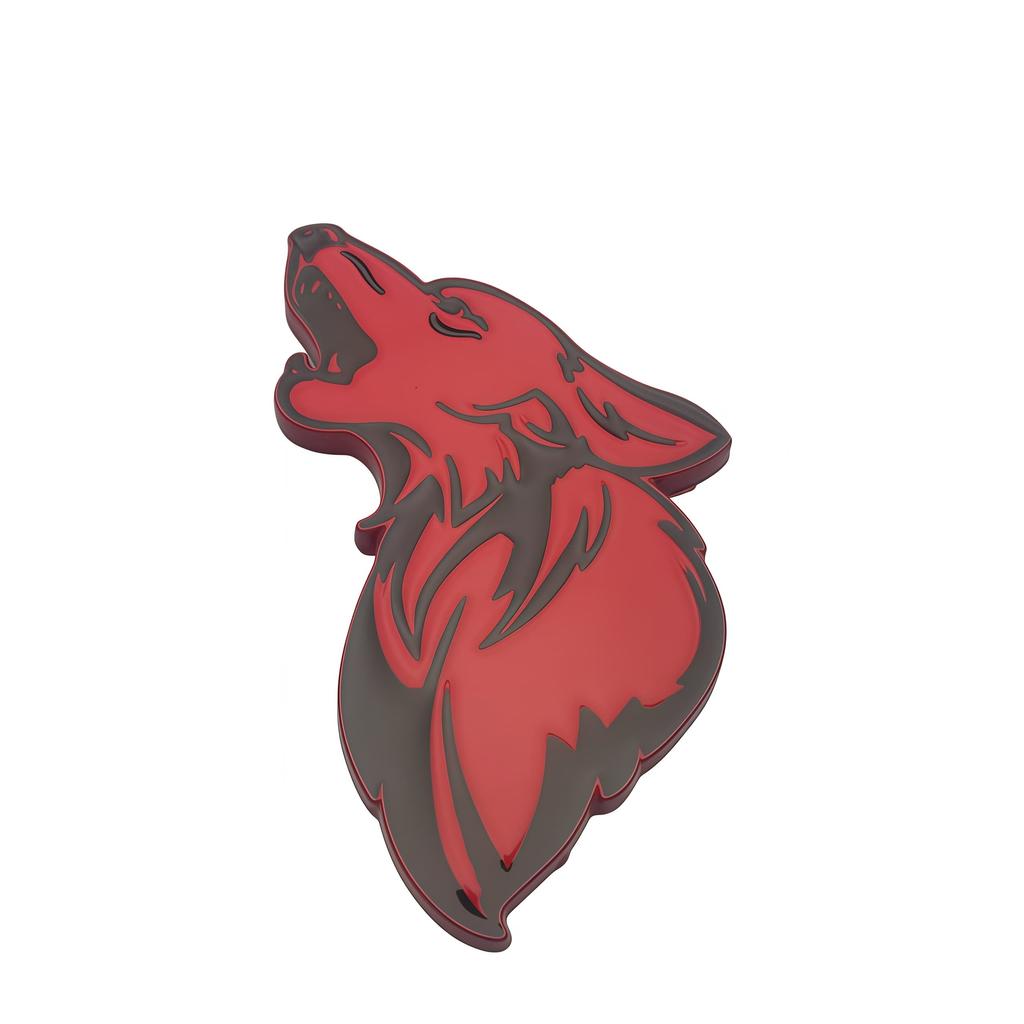 3D Metal Wolf Logo Car Front Grille Badge Side Fender Rear Trunk Emblem Sticker Decal  Car Exterior Decorative Accessories