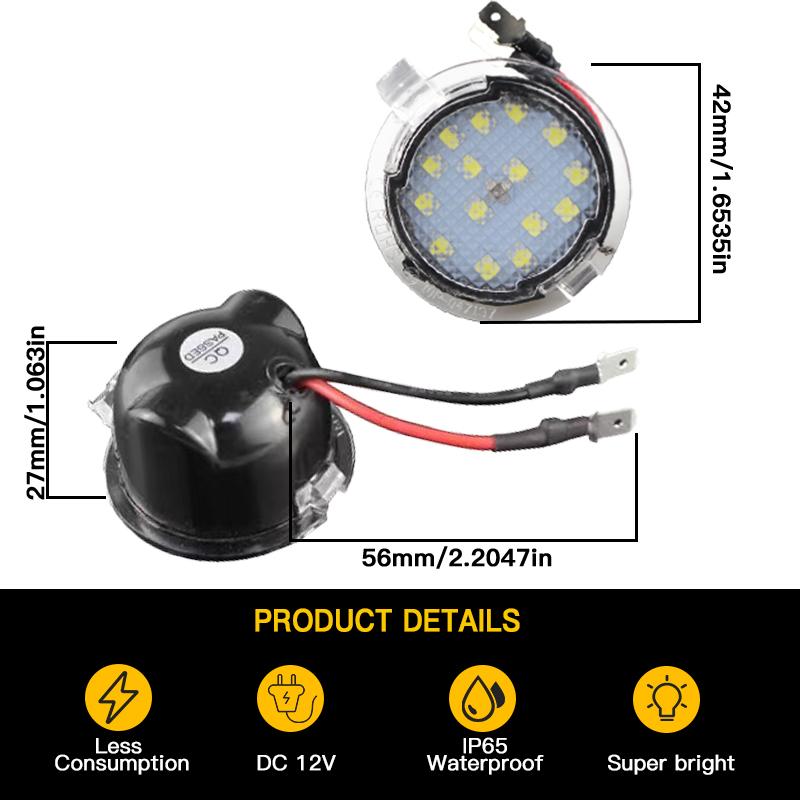 2pcs LED Pathway Lighting CANBUS Under Side Mirror Puddle Light for Ford Explorer 2011-2016 Everest 2015-2017 Taurus 2008-2017