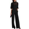 European & American Summer Fashion: Women's Slimming Printed Short Sleeve Top & Wide-Leg Pants Three-Piece Set