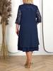 Elegantes Plus-Size-Kirchenkleid für Damen Locker Chiffon Abschlussball-Partykleid Formelles Stickkleid für Damen