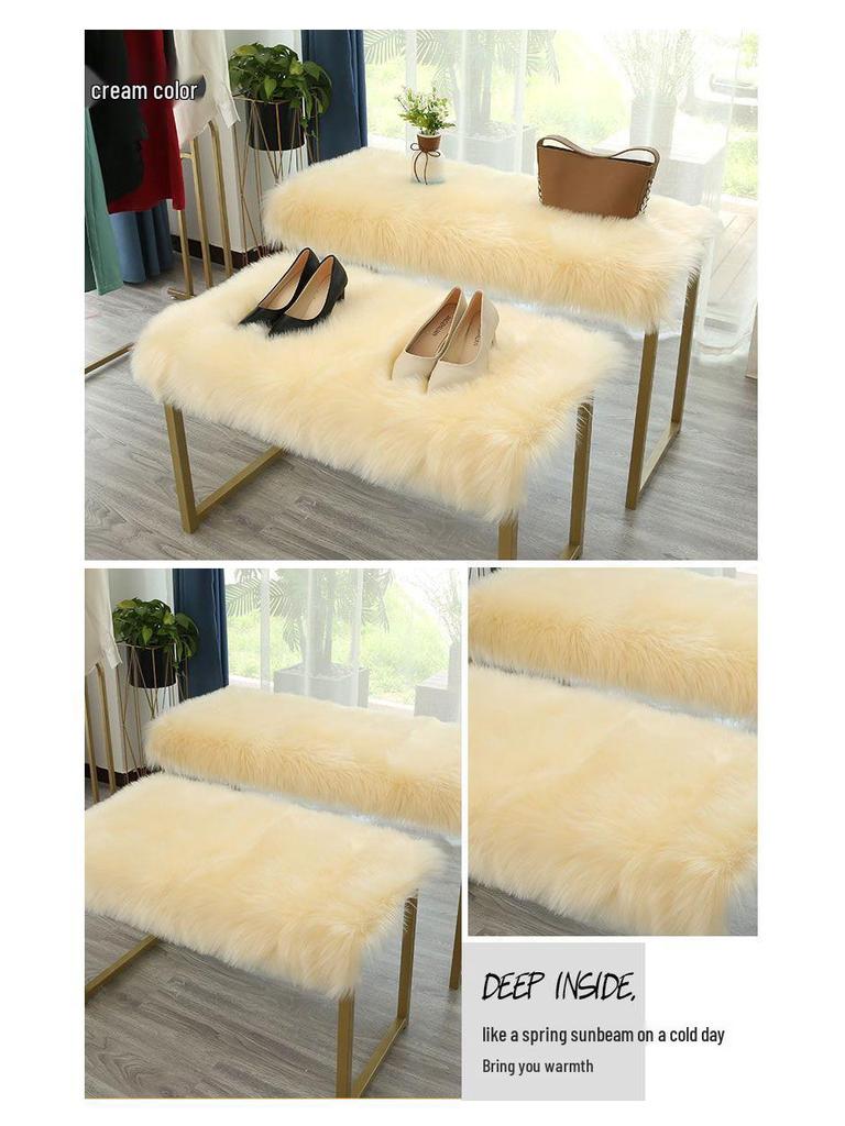 White Faux Fur Display Mat for Surfaces and Decor