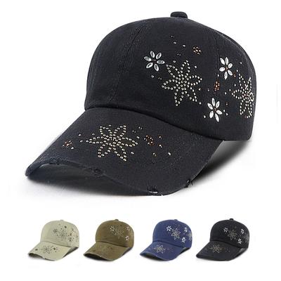 Female Baseball Cap Sticker Diamond Cap Outdoor Cap Snapback Hat Sun Visor Hats Fishing Hat Peak Cap