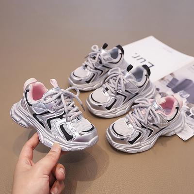 Children's Sports Shoes 2025 Spring and Summer New Trendy Brand Girls N-word Mesh Shoes Breathable Mesh Boys Dad Shoes