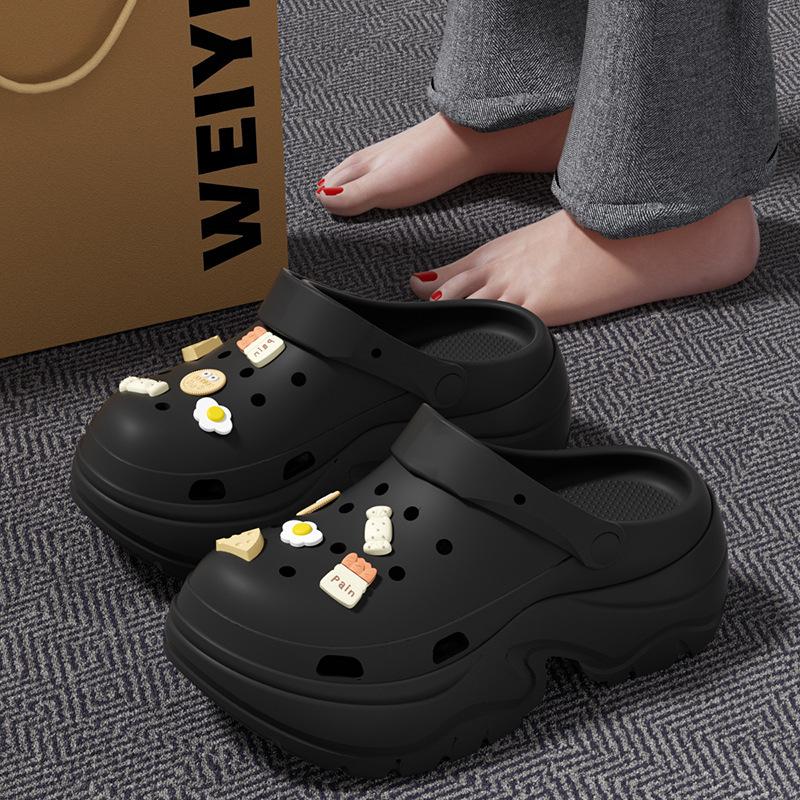 7.0CM small man height-increasing thick-soled hole shoes summer beach slippers can be worn outside high-end cool slippers women's models