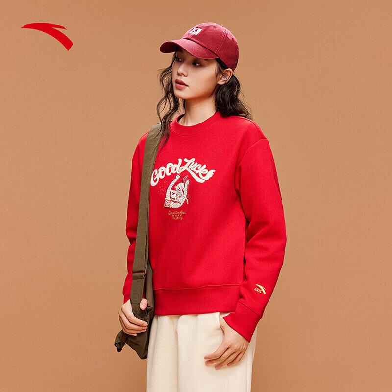 ANTA Women s 2026 Spring Loose Fit Round Neck Sweatshirt M