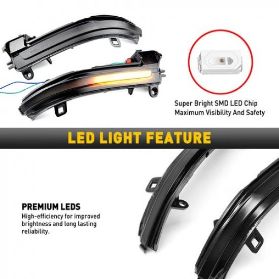 2x Switchback Amber LED Side Marker Mirror Light For 2012-2018 BMW 1' F20 F21