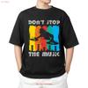 Don't Stop the Music DJ T Shirt Hip Hop House Techno Dance Vintage Washed Streetwear Homme Graphic Soft Fashion Stretched