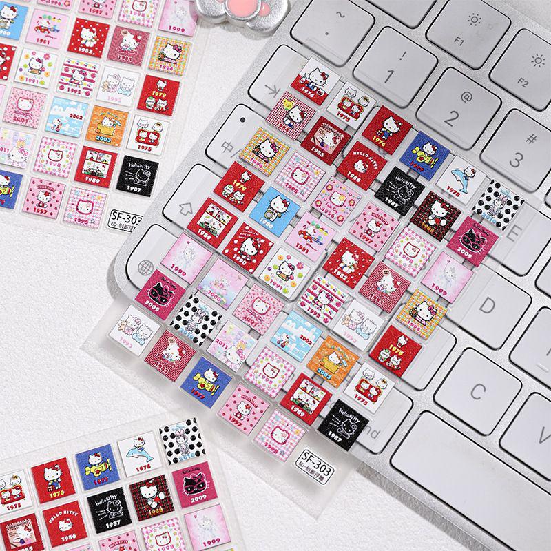 Sanrio Kitty 6D Embossed Cartoon Phone Case Stickers - Cute DIY Stereo Blocks