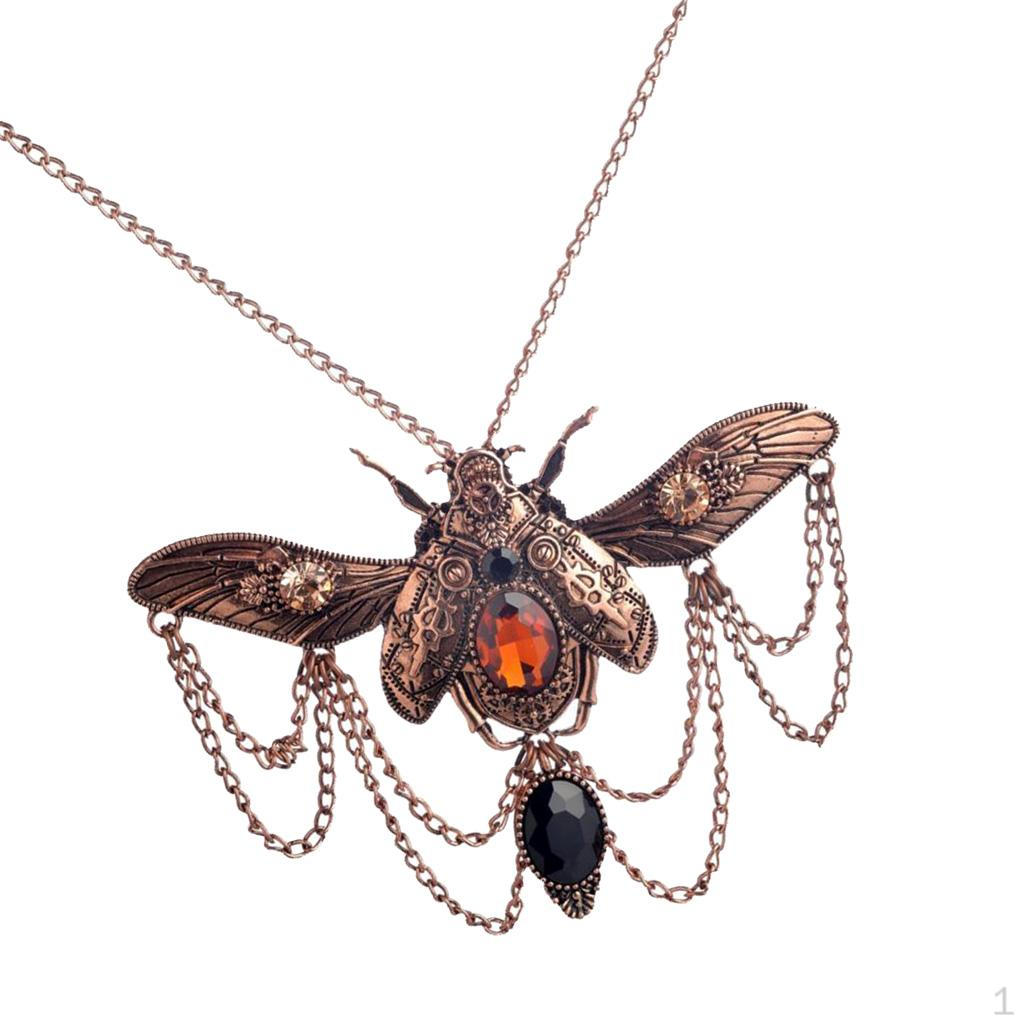 Gears Stone Insect Mechanical Necklace