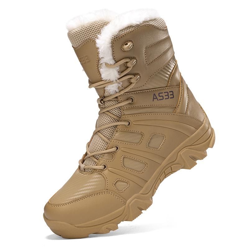 New Men's Autumn/Winter Russian Combat Boots: Thick, Comfortable, Plus Velvet; Available in Sand and Black.