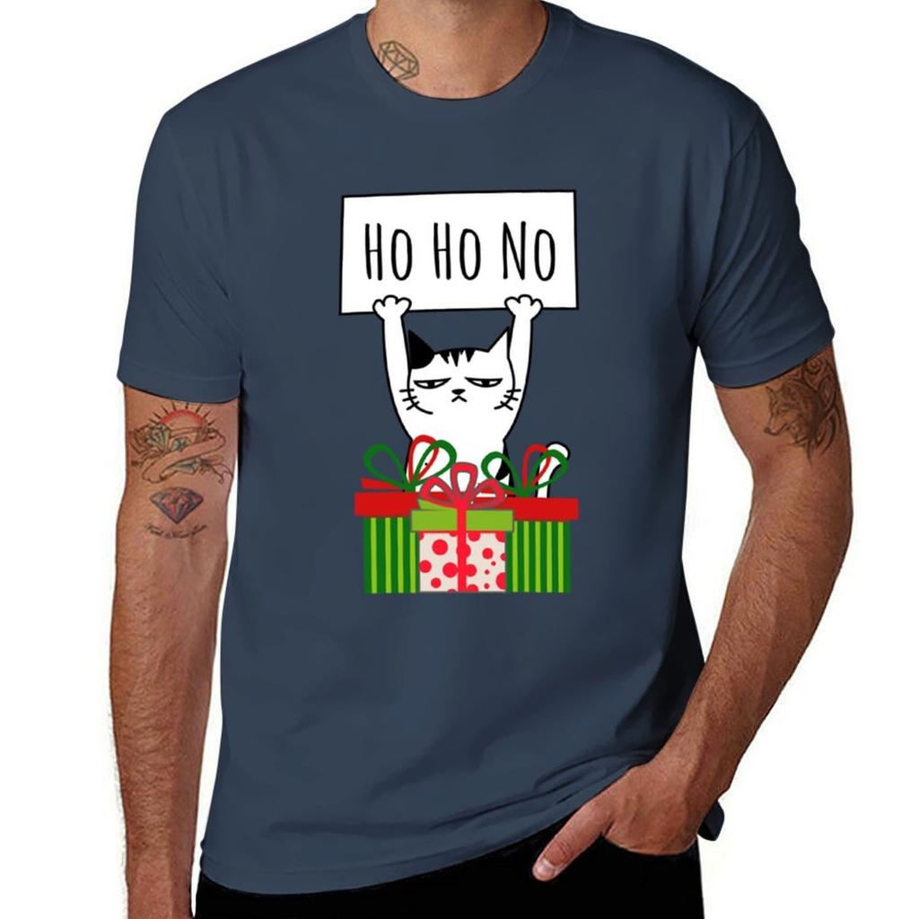 Cat Christmas Cat Ho Ho No TShirt Essential Solid Color TShirt