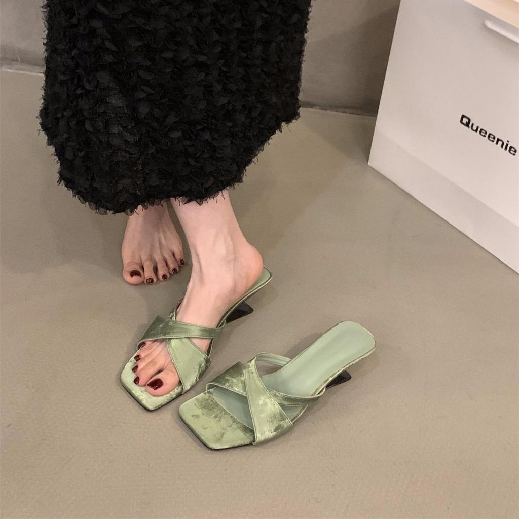 Wedge Heel Heightened Cross with Cool Slippers Fairy Shoes Fashionable Outer Wear 2025 New Summer Niche High-heeled Sandals