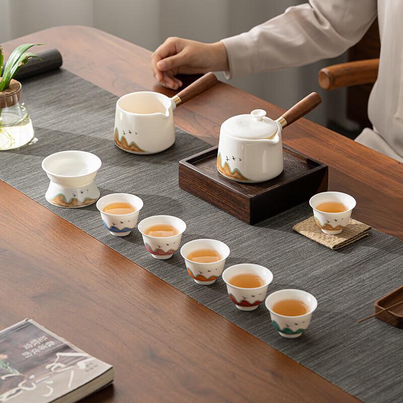 Su Shi Ceramic Kung Fu Tea Set - Mutton Fat Jade Design