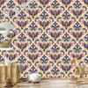 Baroque Damask Wallpaper Cream and Blue for Living Room and Bedroom 50x1000