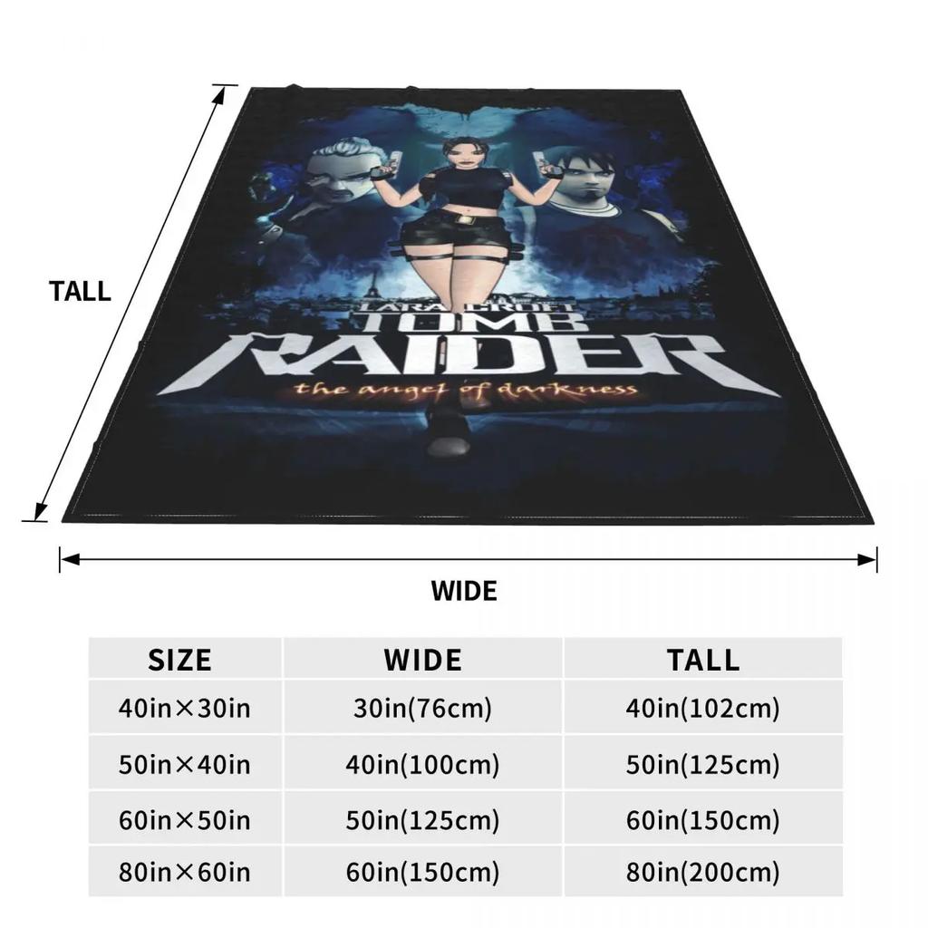 Tomb Raider Angel Of Darkness Fleece Blankets Lara Adventer Game Awesome Throw Blankets for Home 150*125cm Bedspreads