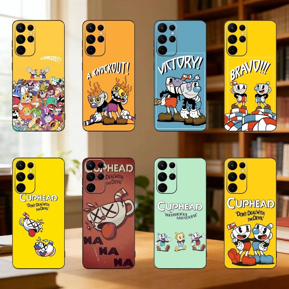 Video Game Cupheads Phone Case For Samsung S25,S24,S21,S22,S23,S30,Ultra,S20,Plus,Fe,Lite Black Shell