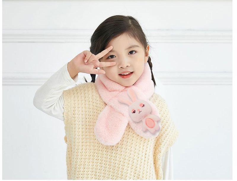 Autumn & Winter Plush Children's Scarf: Cute Korean-Style Rabbit Neck Warmer for Cold Protection