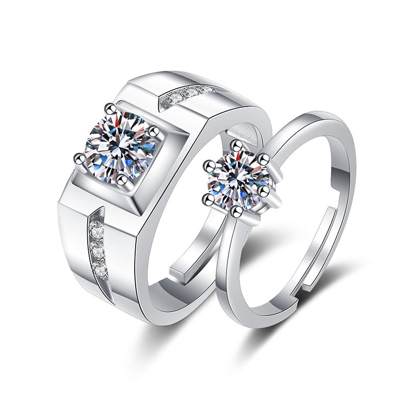 Classic Couple Rings For Men Women CZ Stone Trendy Wedding Lovers' Ring Jewelry Romantic Valentine's Day Present Ring Accessory