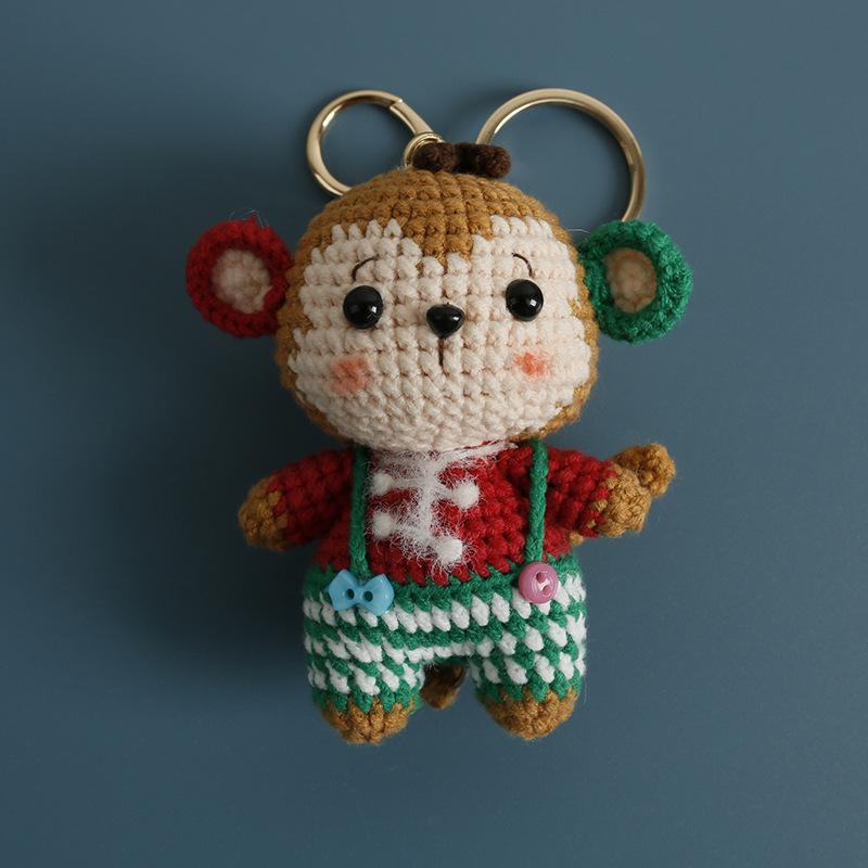 Crochet Animal Key Ring Cute Handwoven Pendant Creative Mini Knitted Animal Keychain Friends Gift