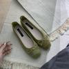 2025 spring and autumn new evening bow flat-bottomed one-pedal French single shoes soft-soled grandma shoes gentle women