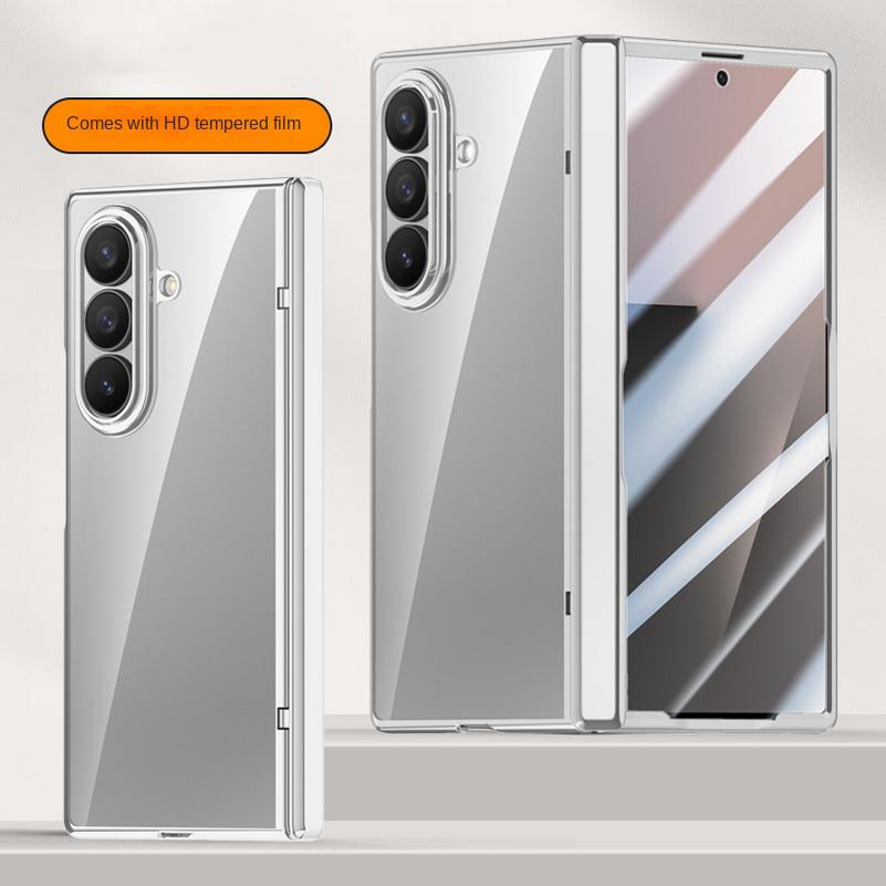 Transparent Screen Tempered Glass Protector Case For Samsung Galaxy Z Fold 7 fold7 All-inclusive Spring Hinged Cover