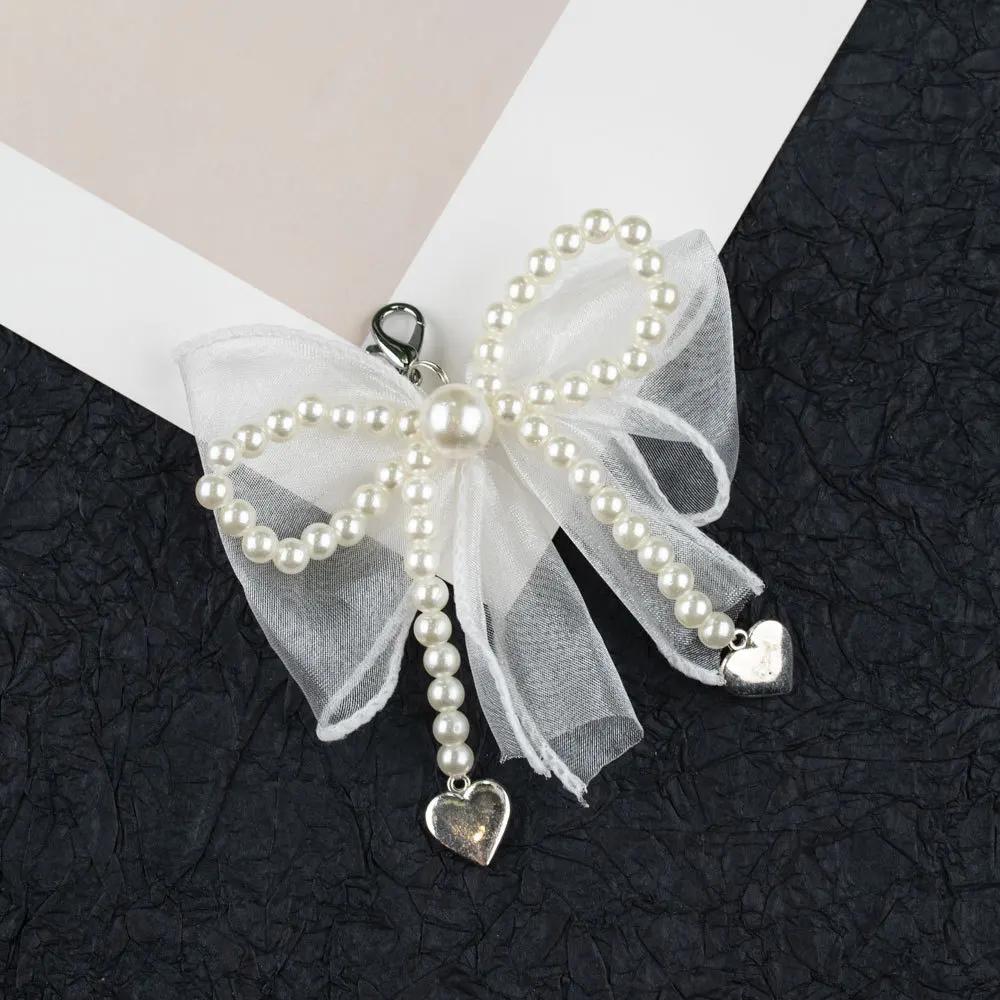 NEW Pearl Bow Shoe Charm Accessories Shoe Laces Charms for Sneakers Decorative Silk Ribbon Metal Pendant Shoe Decorations 1Pcs