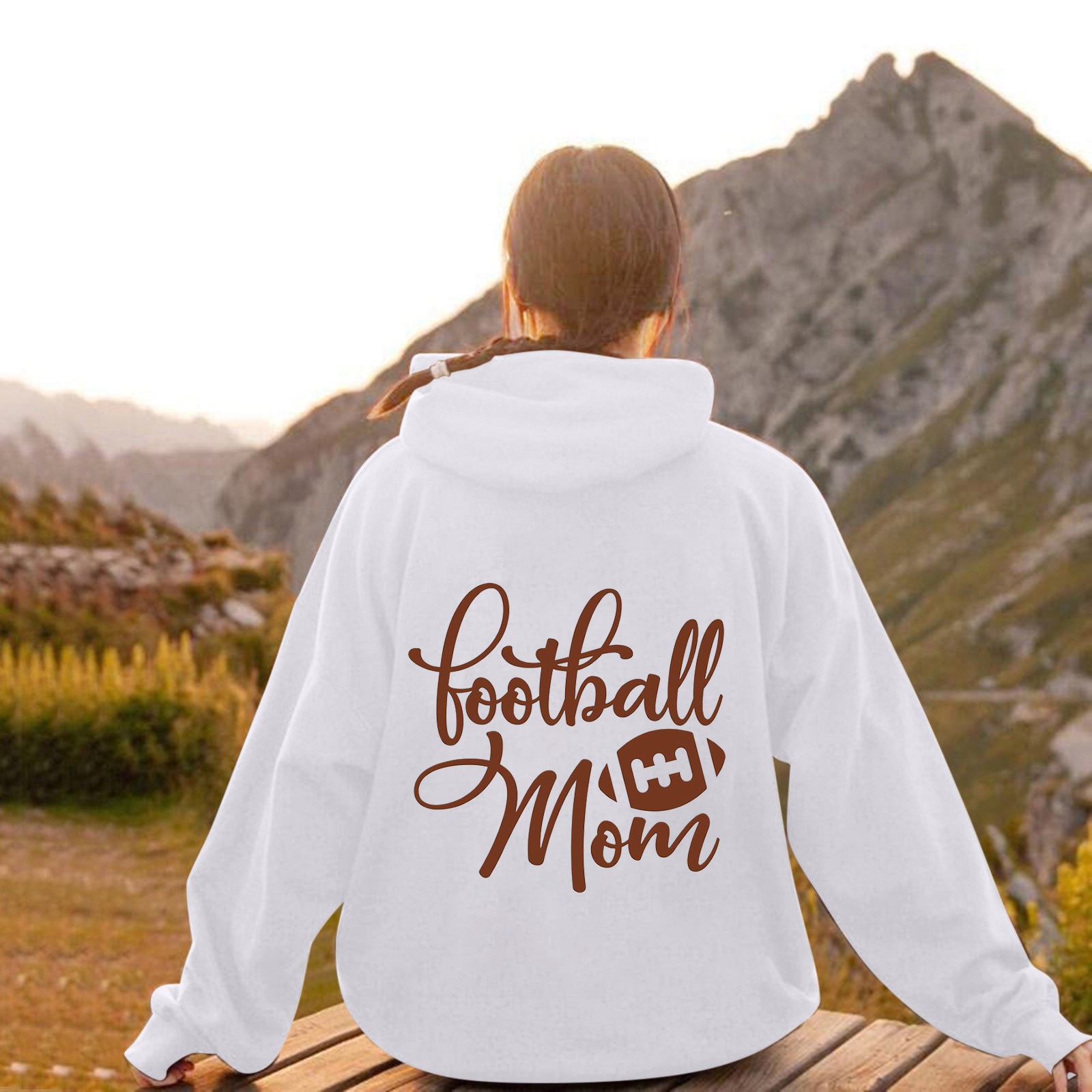 

Fashionable Casual Baseball Picture Hoodie Letter Print Loose Fitting Women s Warm Winter Sweatshirt XXXL